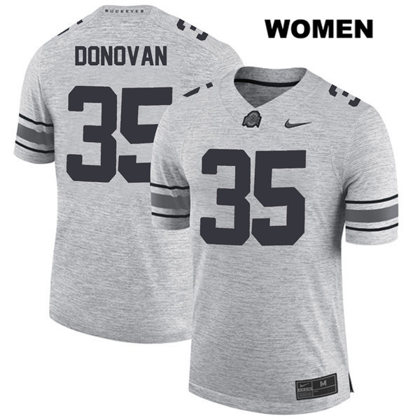 Ohio State Buckeyes Women's Luke Donovan #35 Gray Authentic Nike College NCAA Stitched Football Jersey AS19A84TP